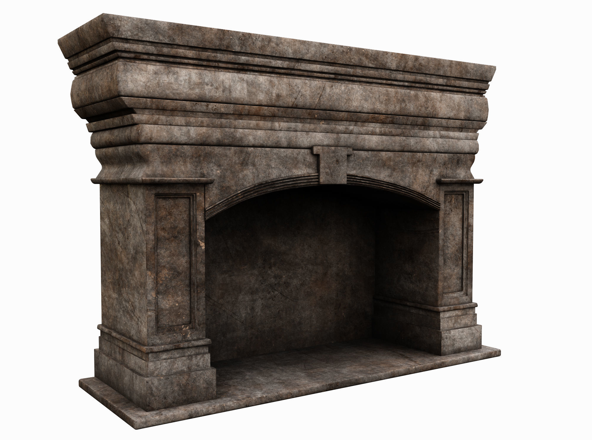 Medieval Fireplace  Low-poly 3D model_1