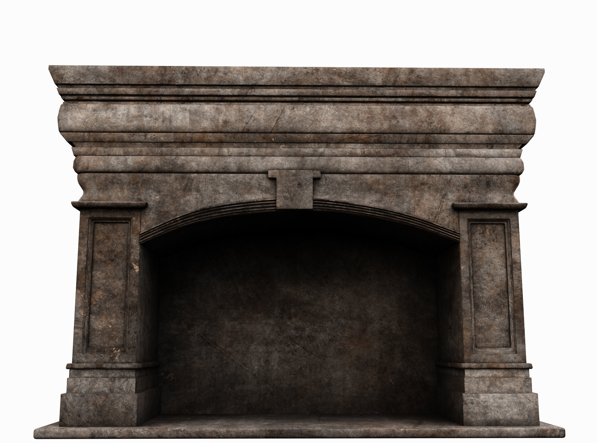 Medieval Fireplace  Low-poly 3D model_4