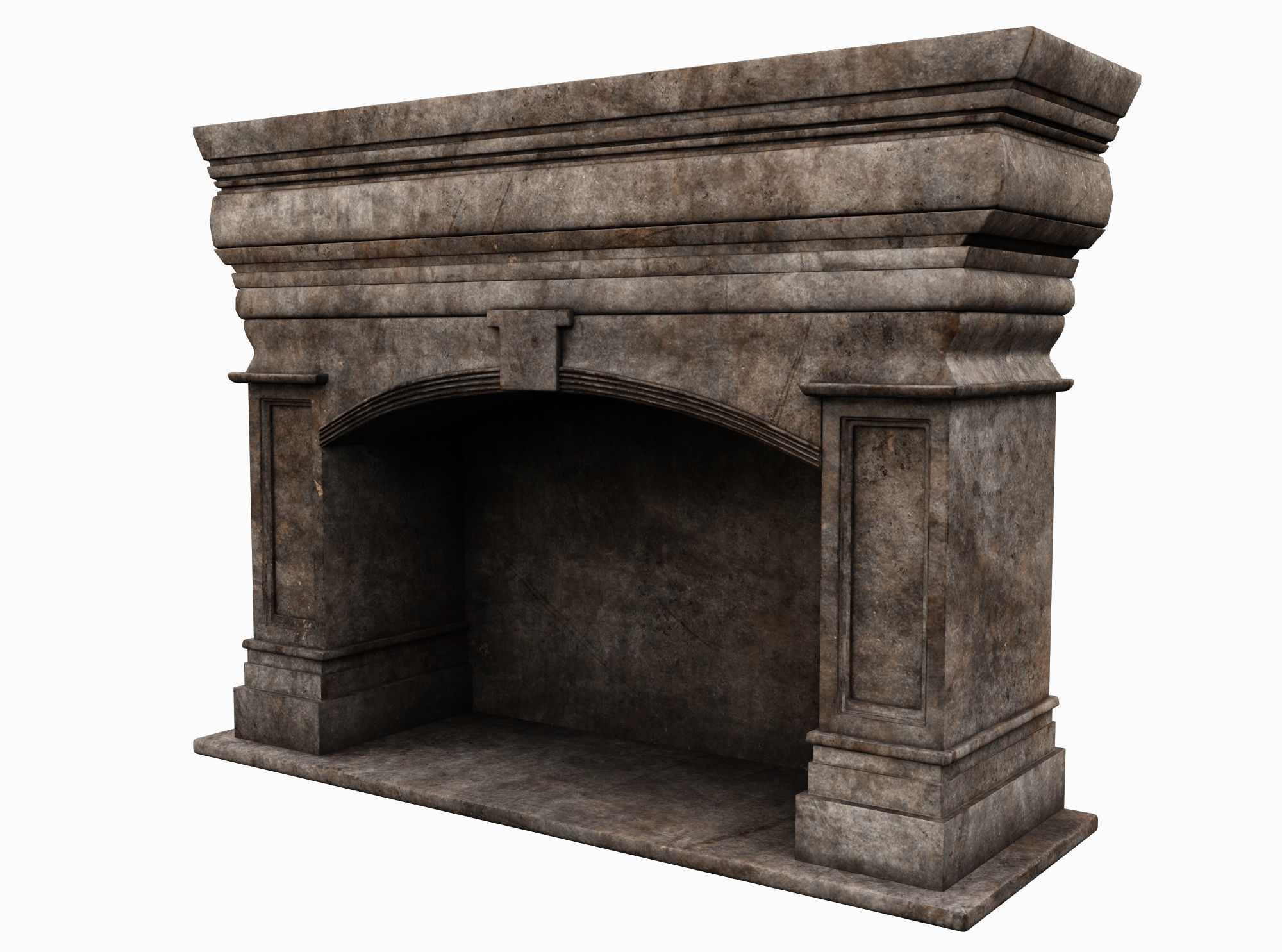 Medieval Fireplace  Low-poly 3D model_2
