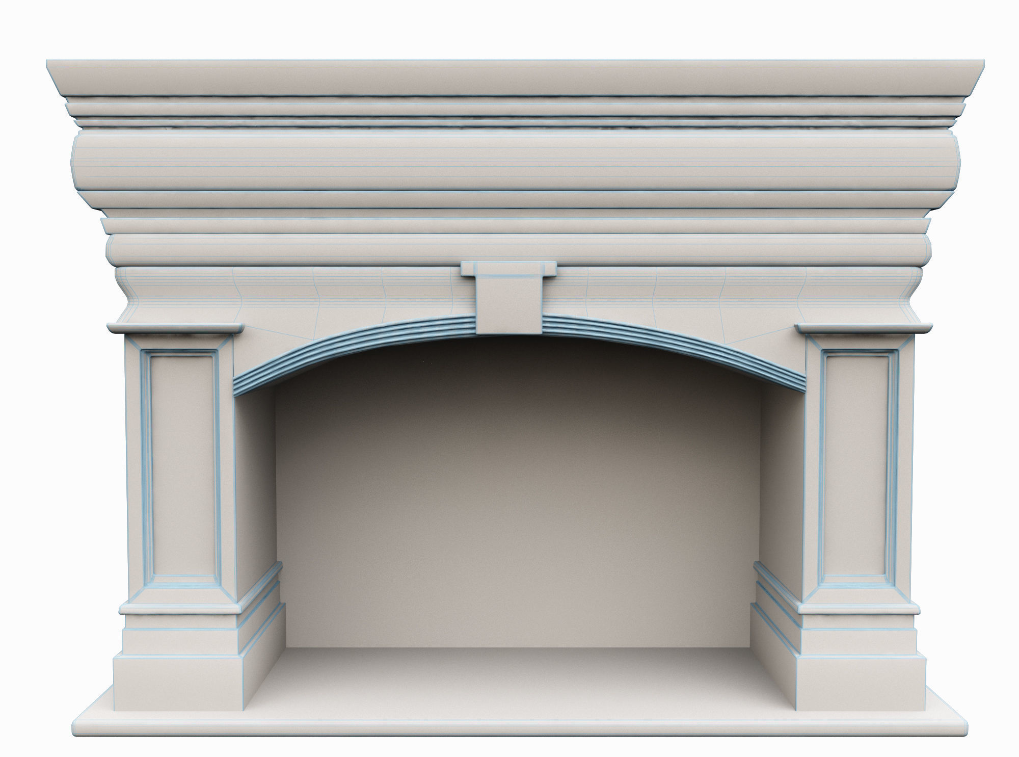 Medieval Fireplace  Low-poly 3D model_5