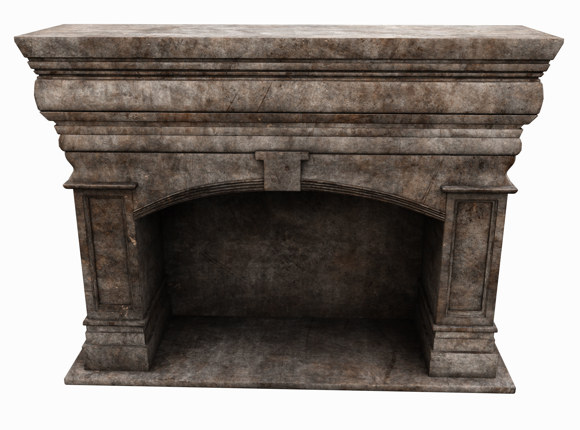 Medieval Fireplace  Low-poly 3D model_3