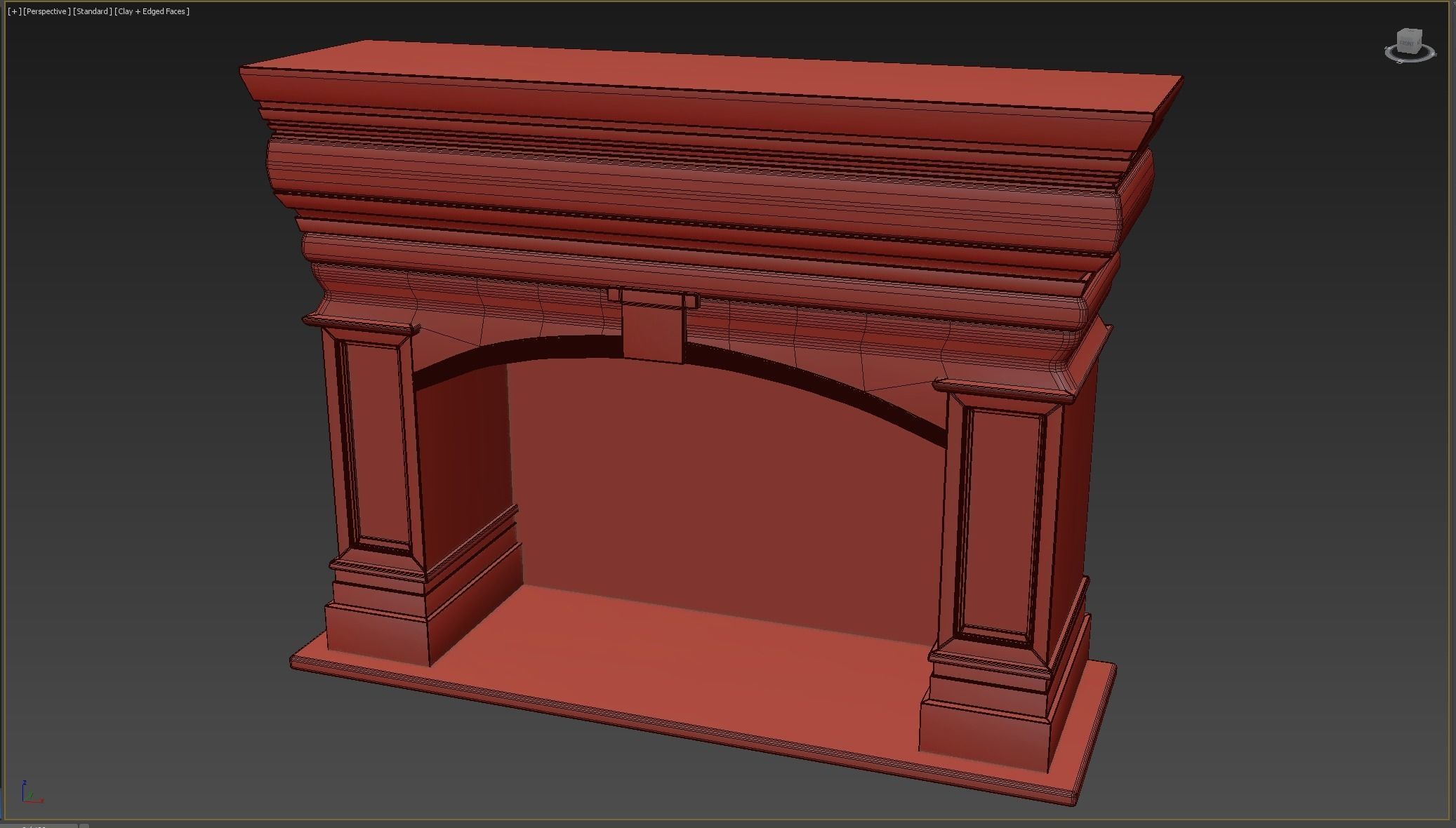 Medieval Fireplace  Low-poly 3D model_7