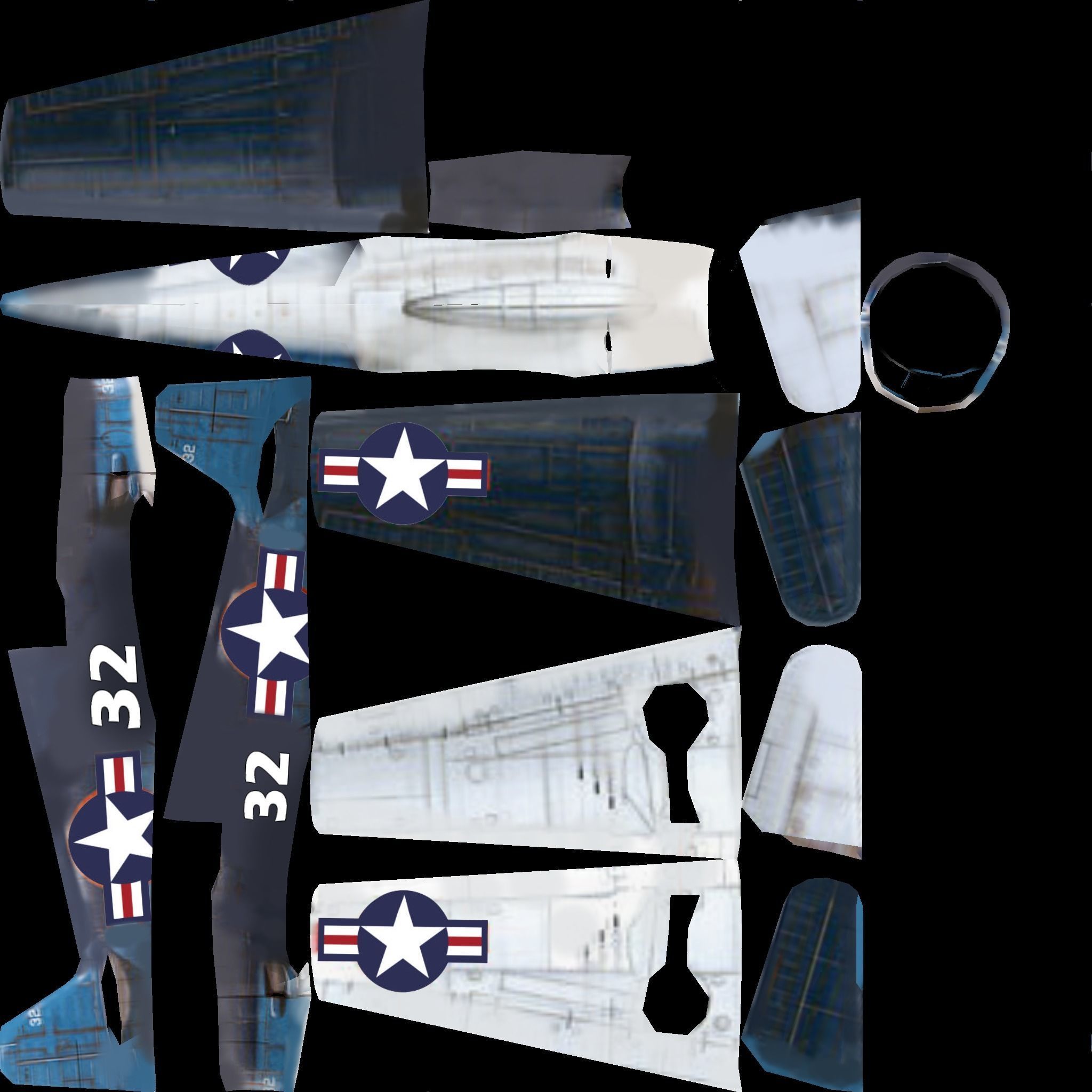 Grumman F6F Hellcat Low-poly 3D model_18
