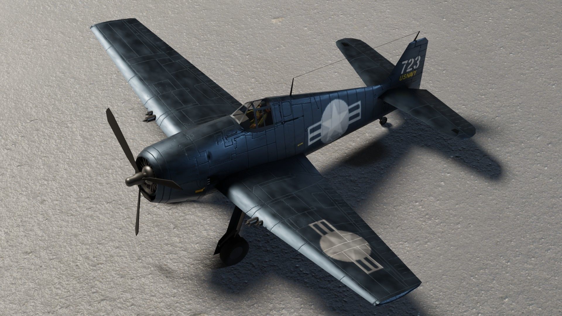 Grumman F6F Hellcat Low-poly 3D model_7