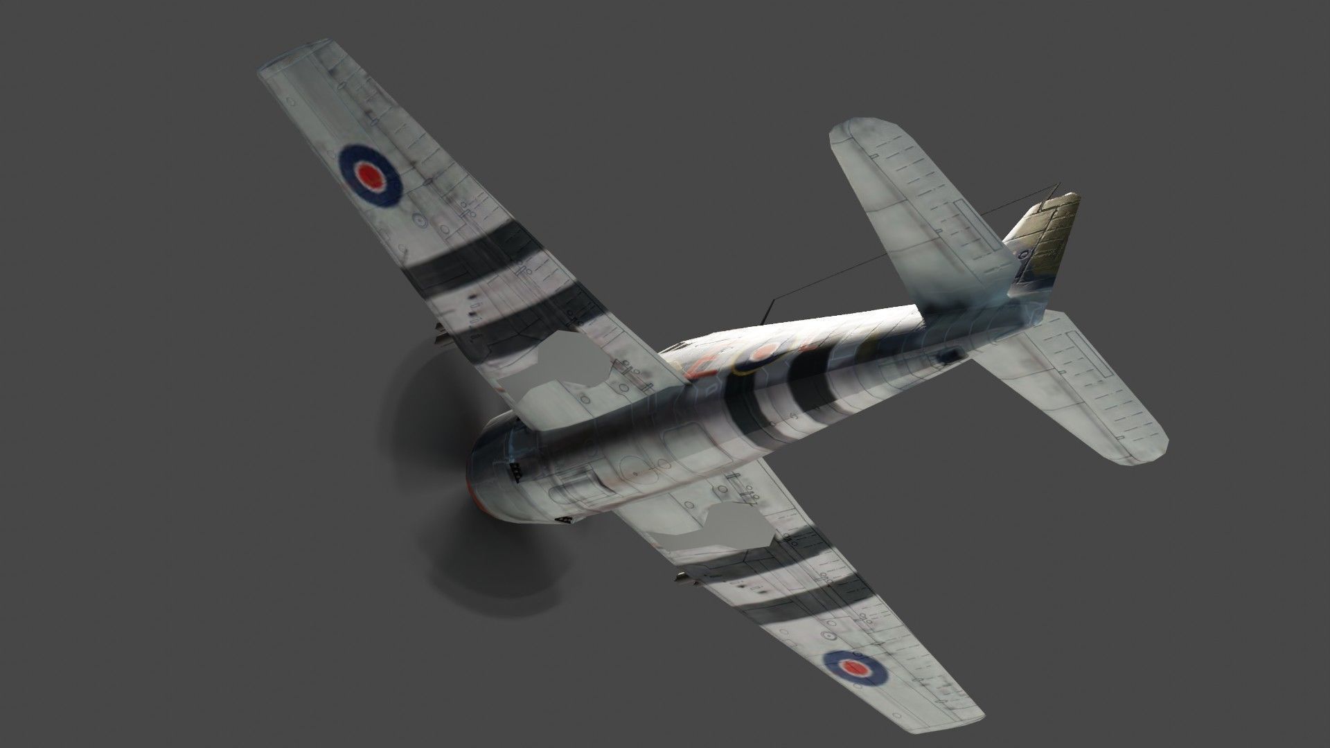 Grumman F6F Hellcat Low-poly 3D model_12