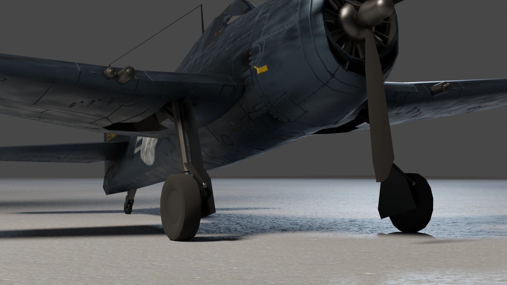 Grumman F6F Hellcat Low-poly 3D model_14