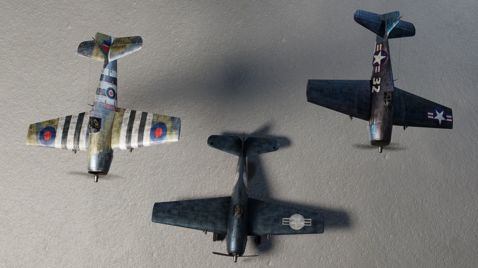 Grumman F6F Hellcat Low-poly 3D model_6