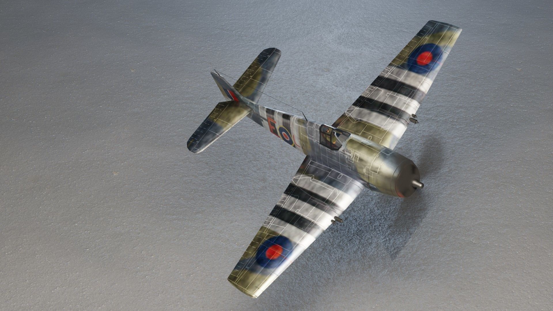 Grumman F6F Hellcat Low-poly 3D model_13