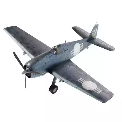 Grumman F6F Hellcat Low-poly 3D model Grumman F6F Hellcat Low-poly 3D model