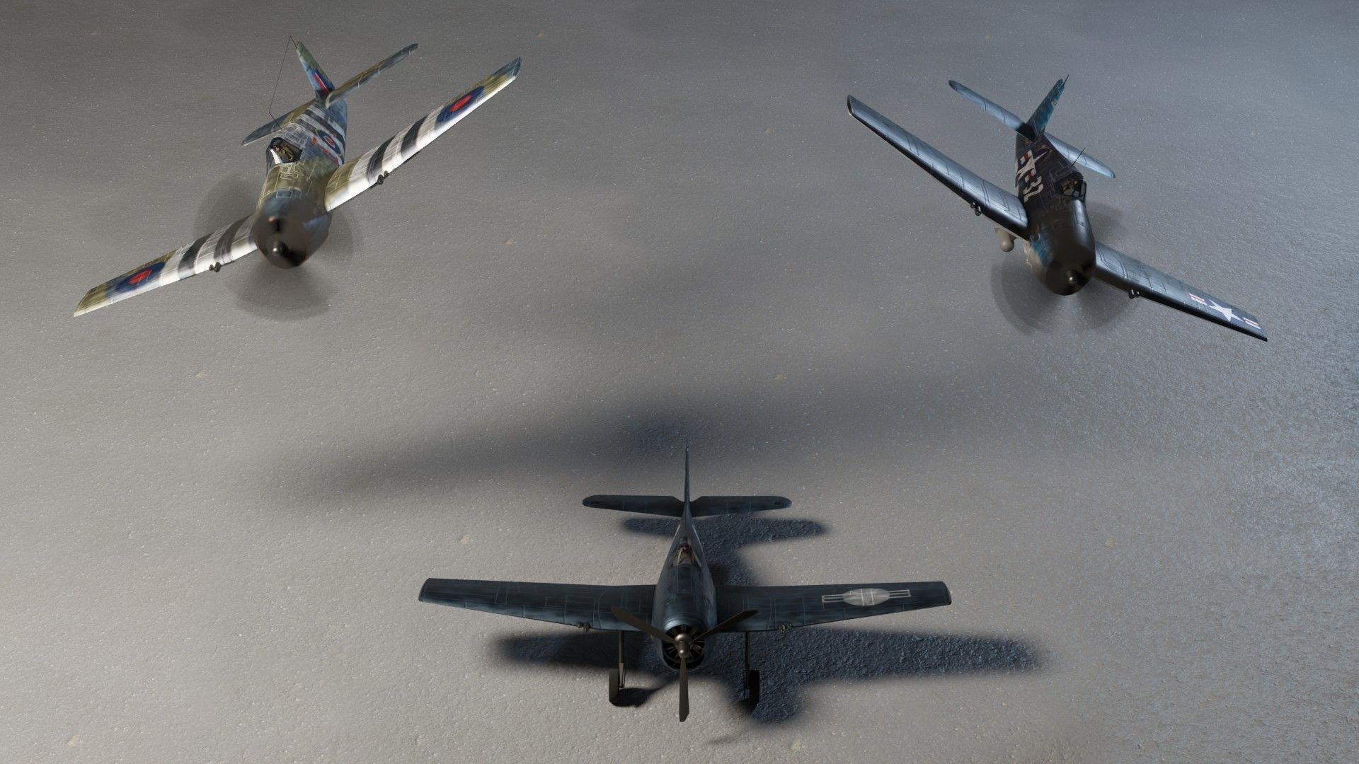 Grumman F6F Hellcat Low-poly 3D model_1