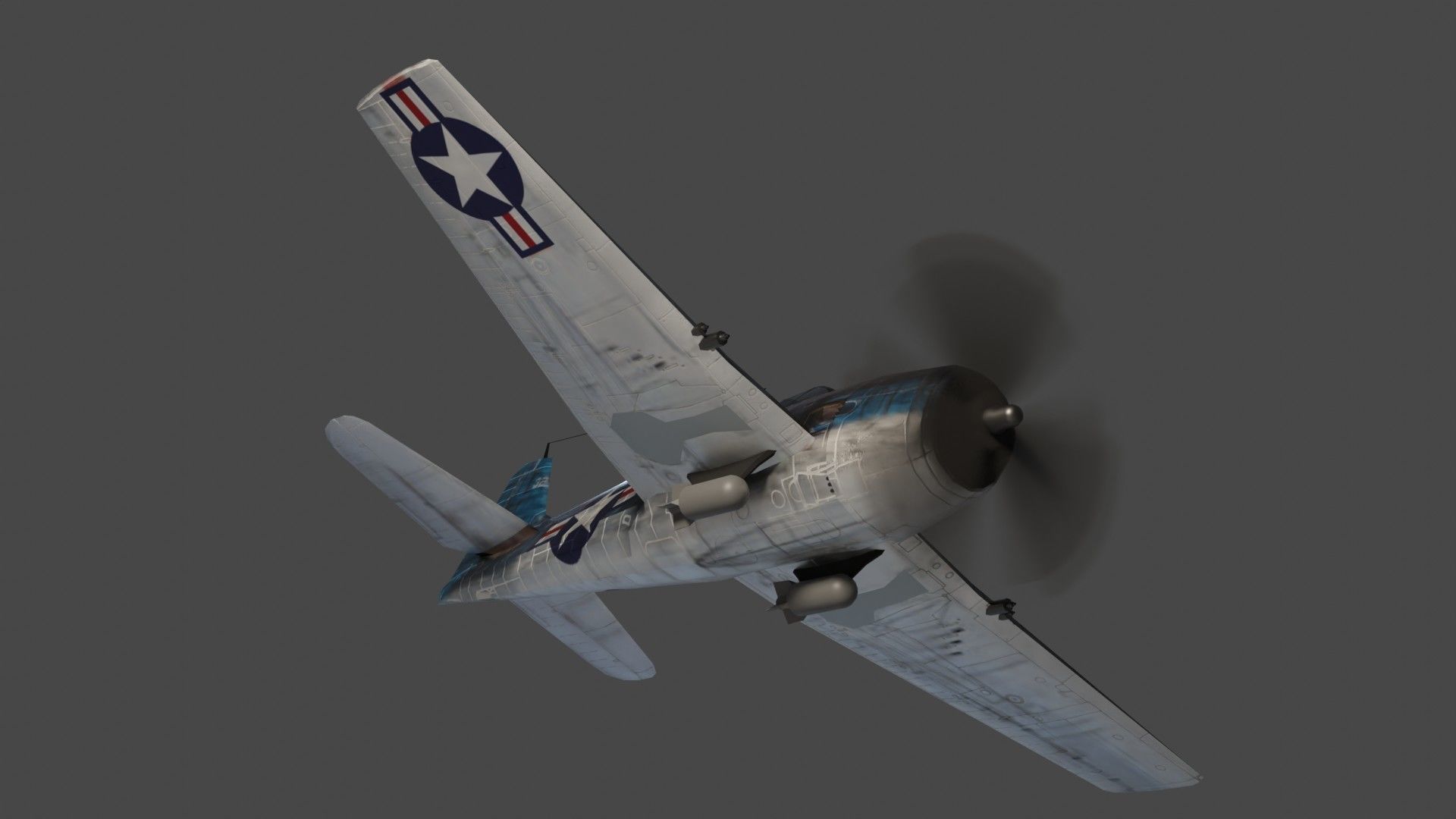 Grumman F6F Hellcat Low-poly 3D model_10
