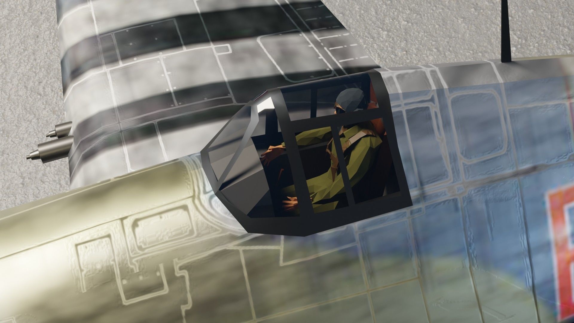 Grumman F6F Hellcat Low-poly 3D model_16