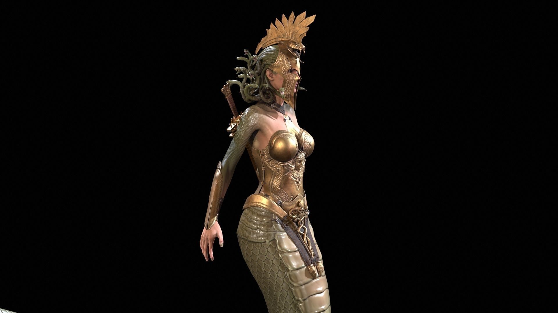 Meduse gorgon Low-poly 3D model_21