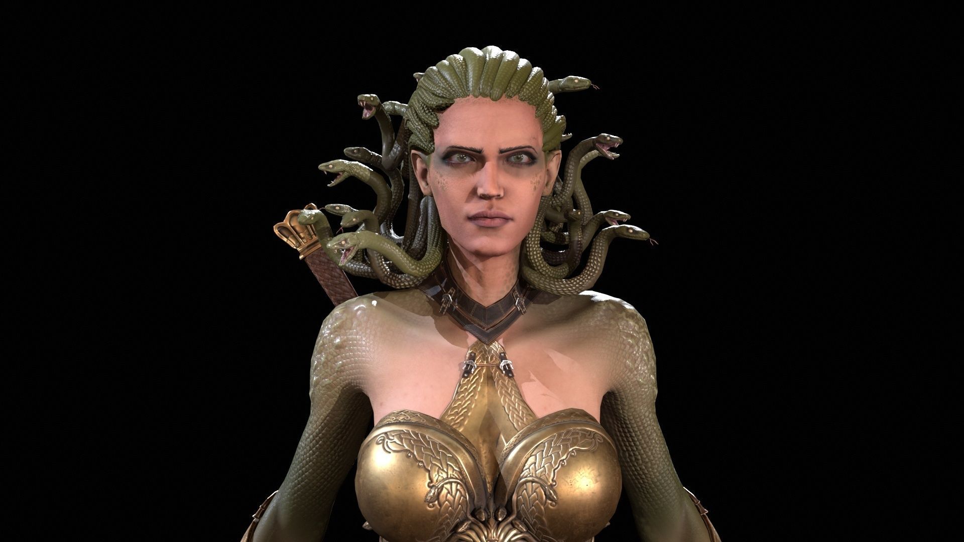 Meduse gorgon Low-poly 3D model_24