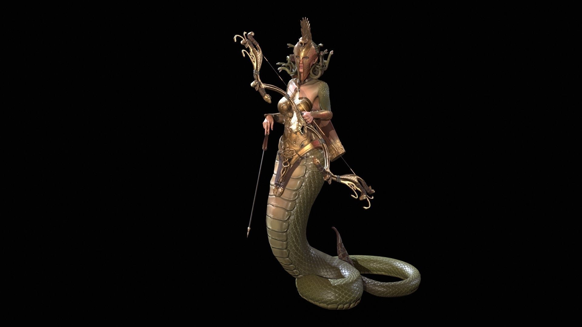 Meduse gorgon Low-poly 3D model_42