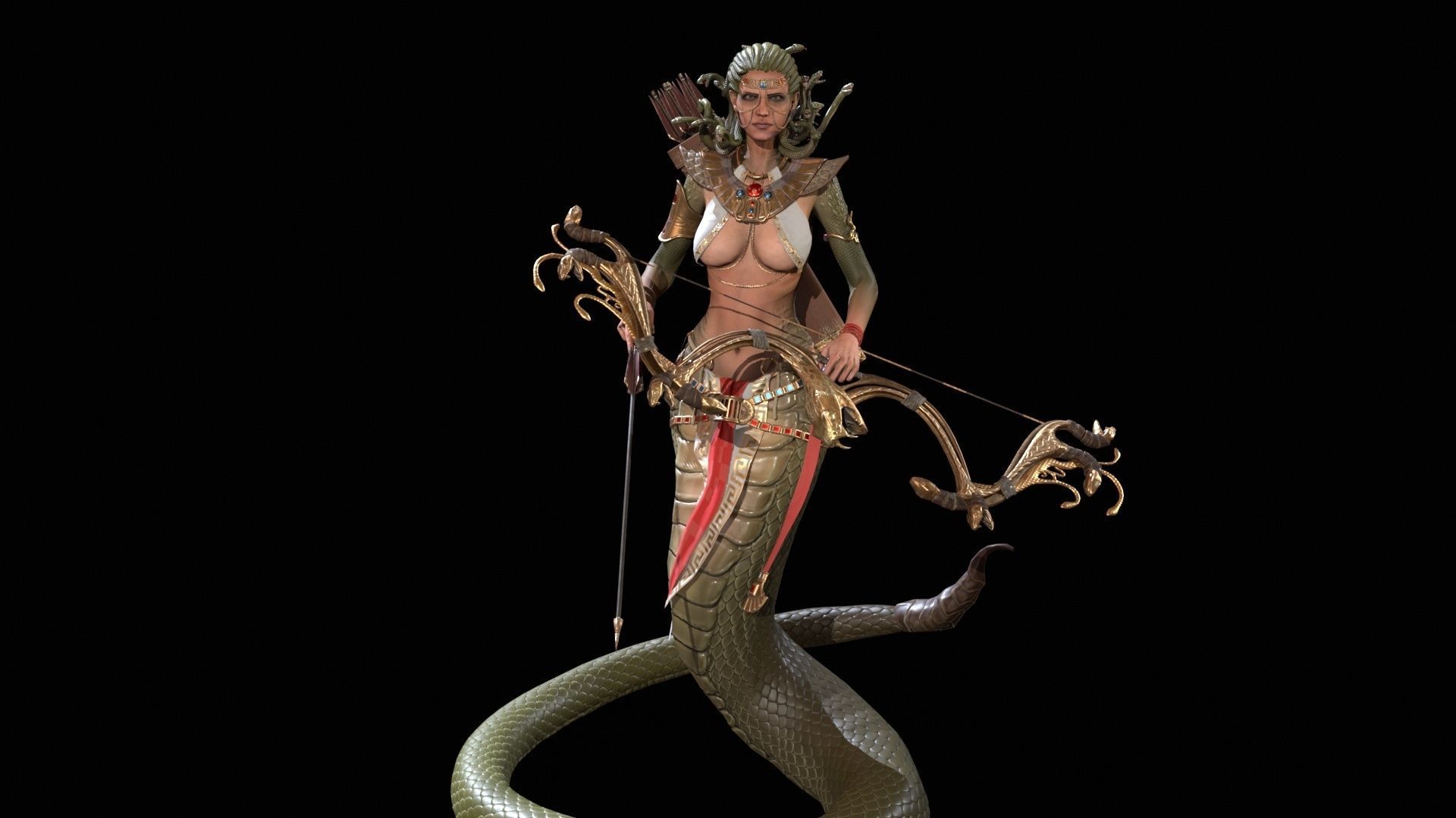 Meduse gorgon Low-poly 3D model_45