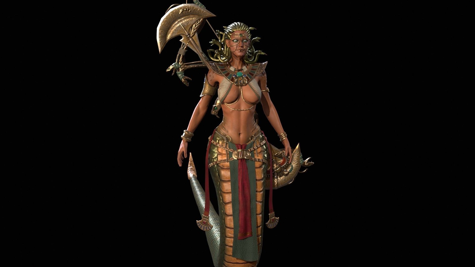 Meduse gorgon Low-poly 3D model_7