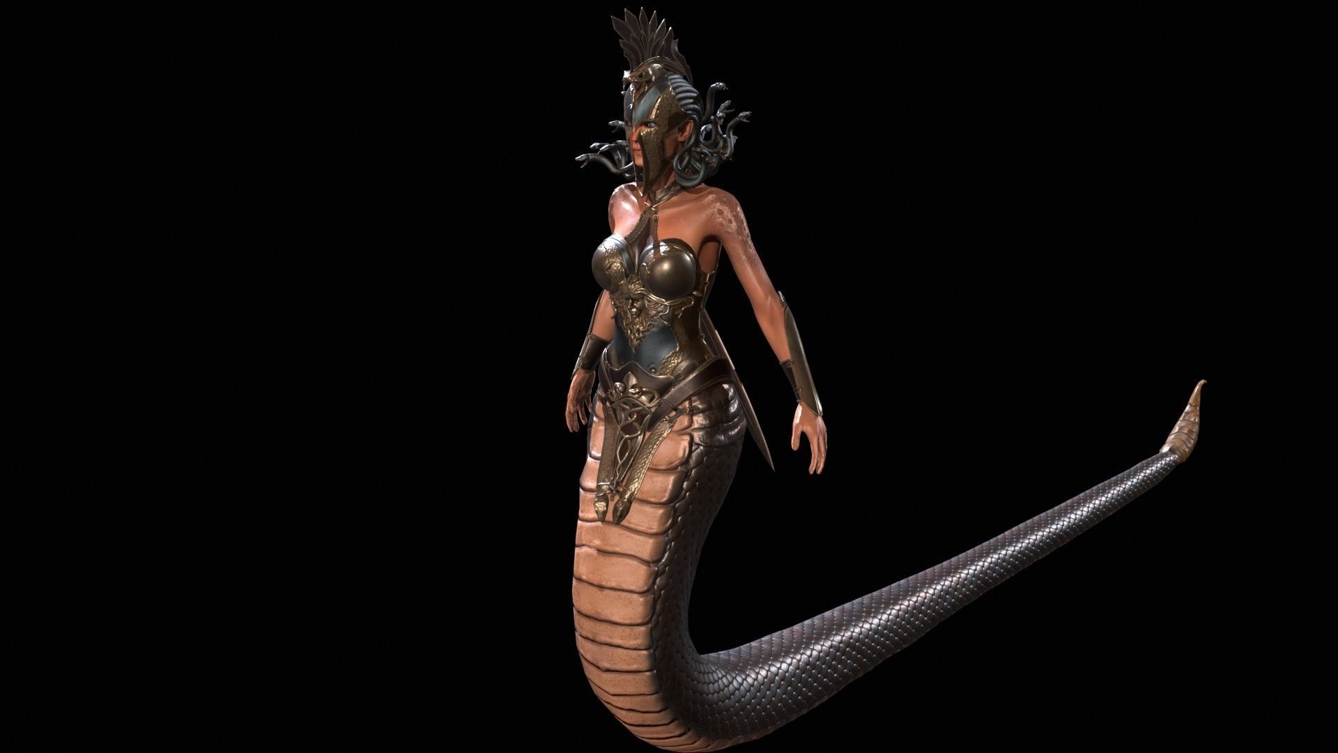 Meduse gorgon Low-poly 3D model_31