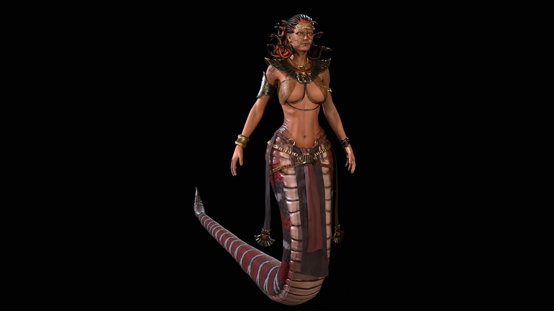 Meduse gorgon Low-poly 3D model_13