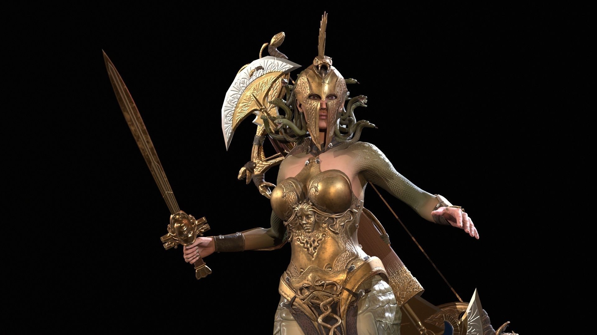 Meduse gorgon Low-poly 3D model_11