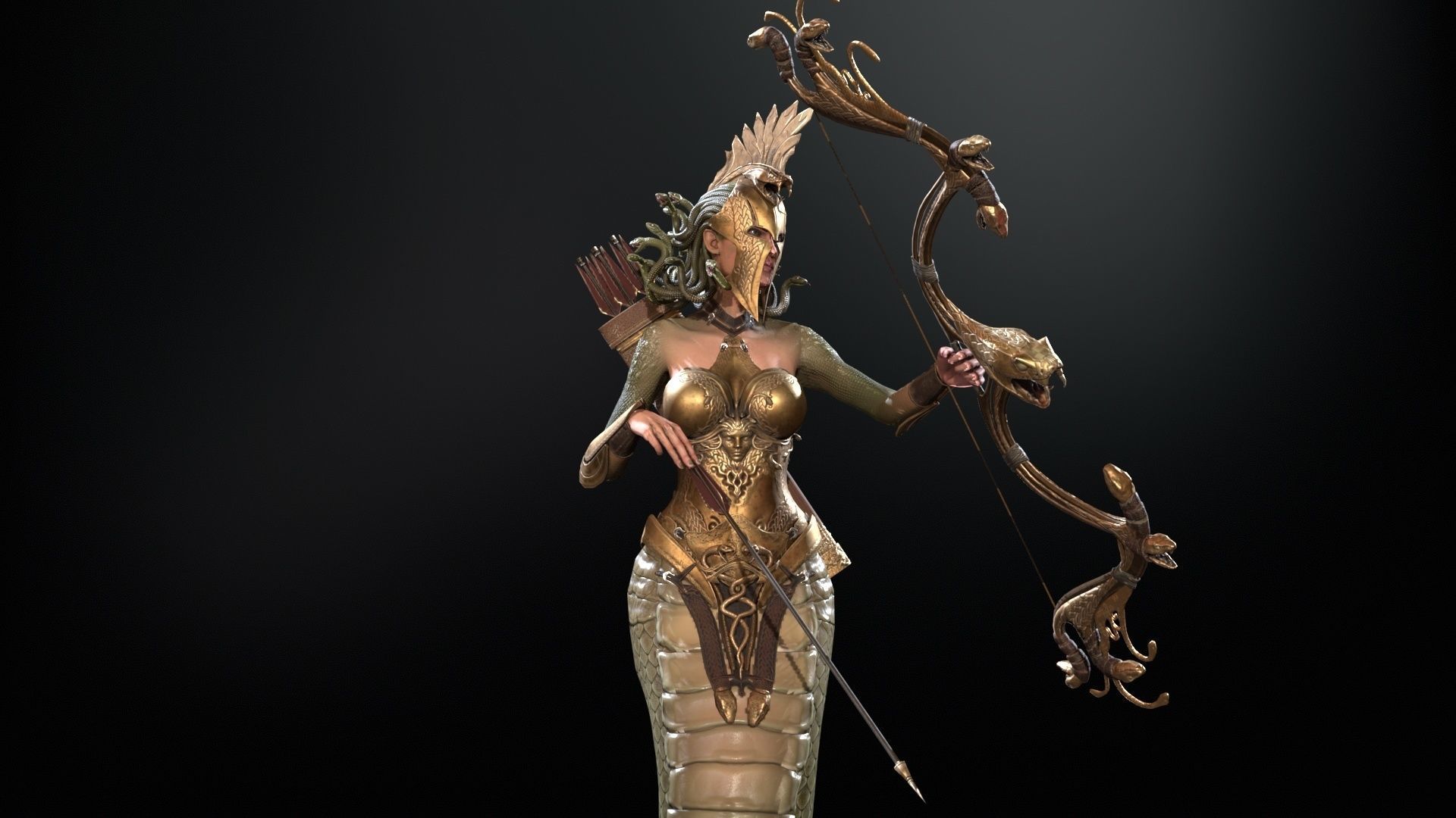 Meduse gorgon Low-poly 3D model_36