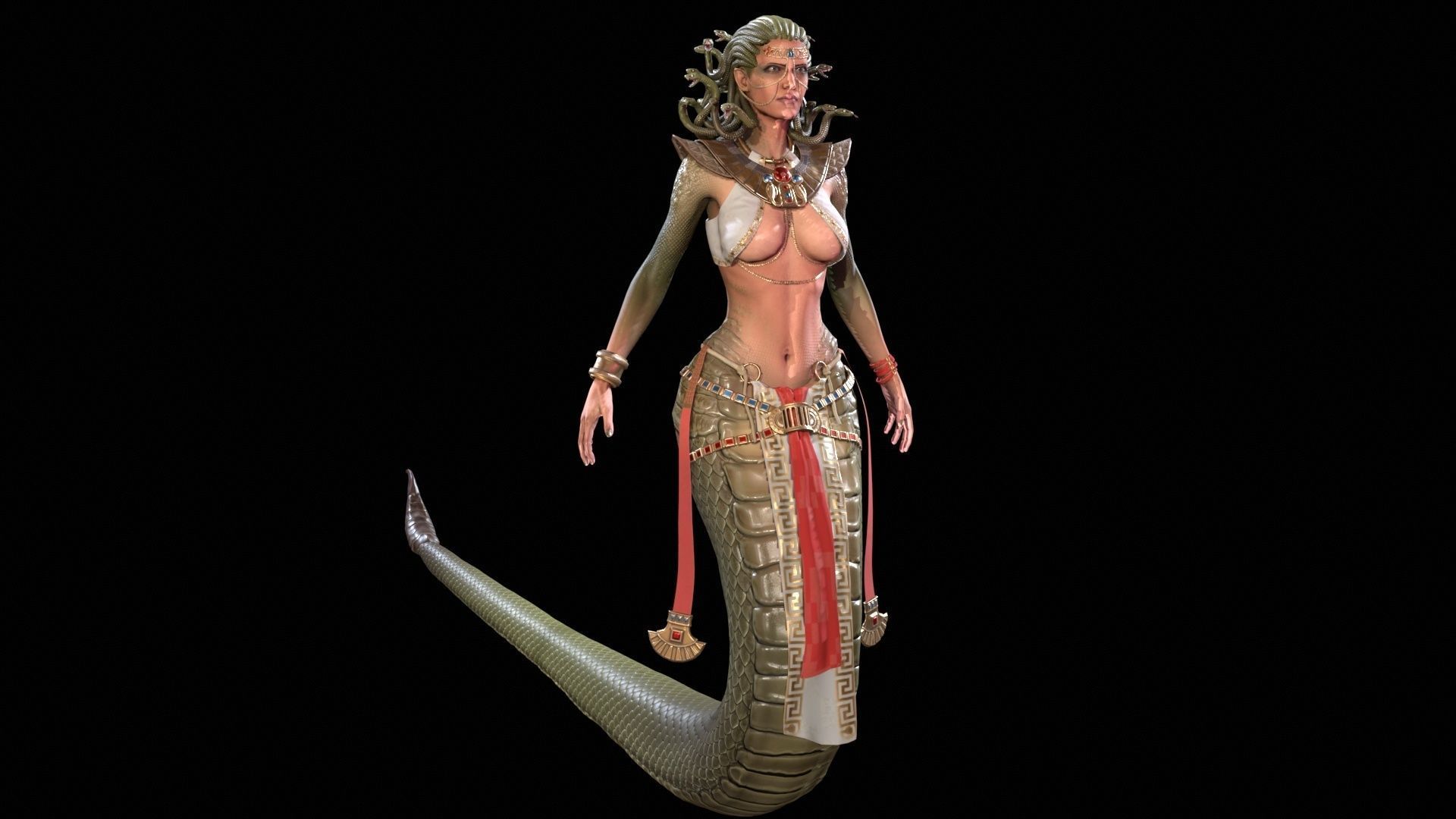 Meduse gorgon Low-poly 3D model_30