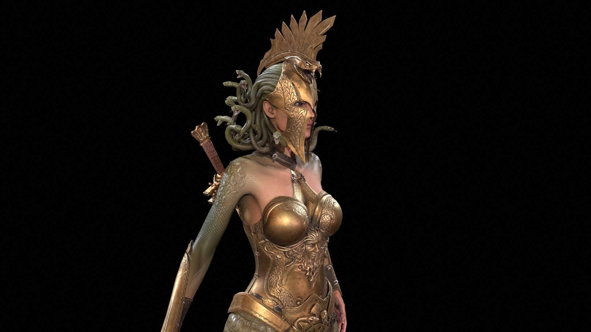 Meduse gorgon Low-poly 3D model_15