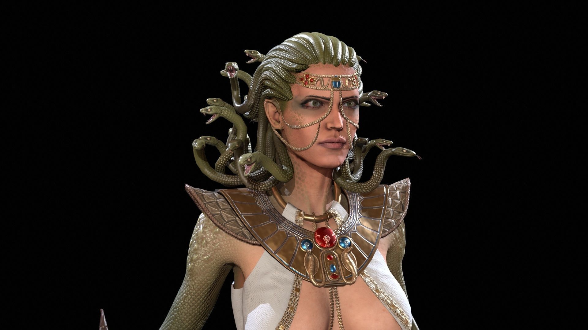 Meduse gorgon Low-poly 3D model_33