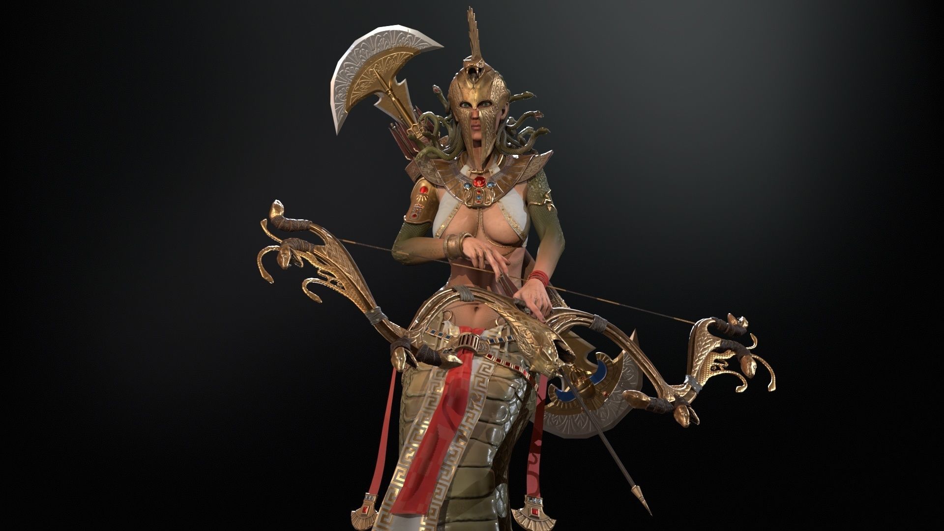 Meduse gorgon Low-poly 3D model_29