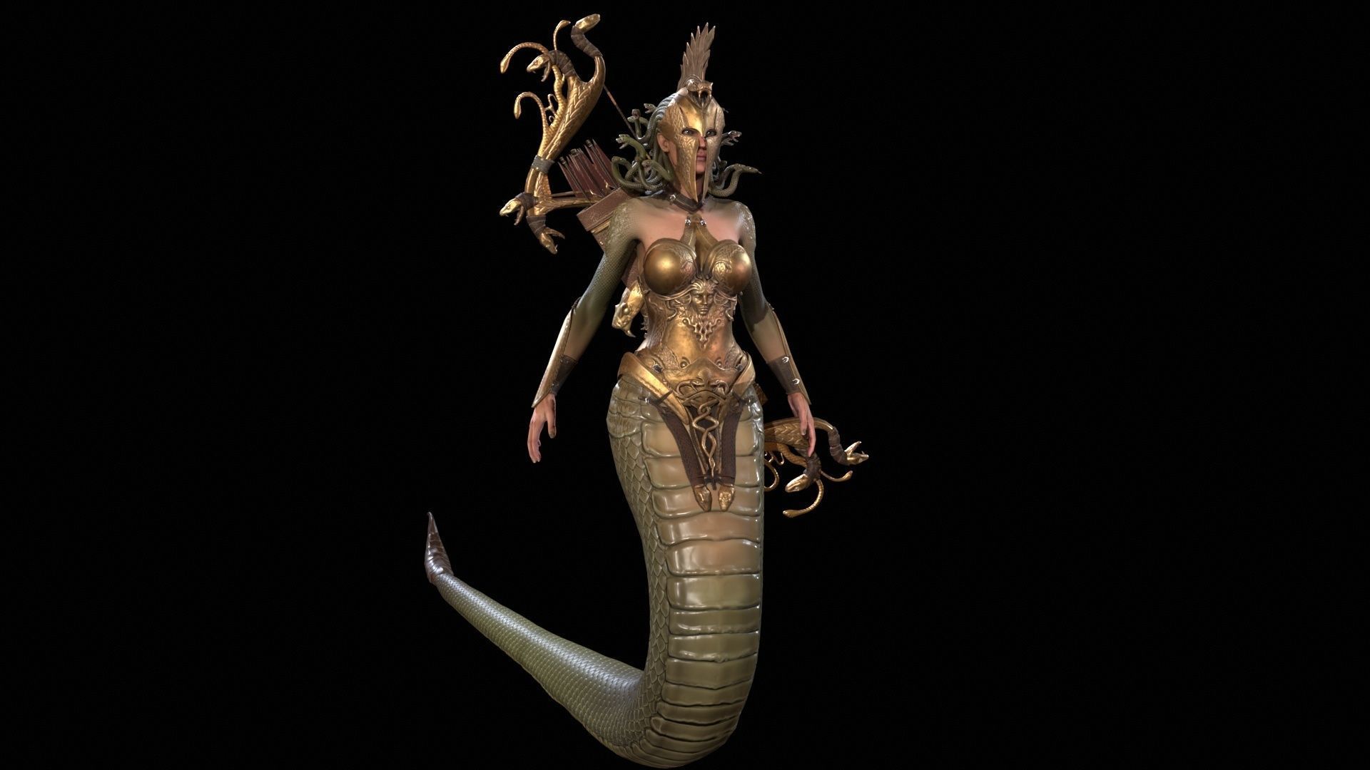 Meduse gorgon Low-poly 3D model_9