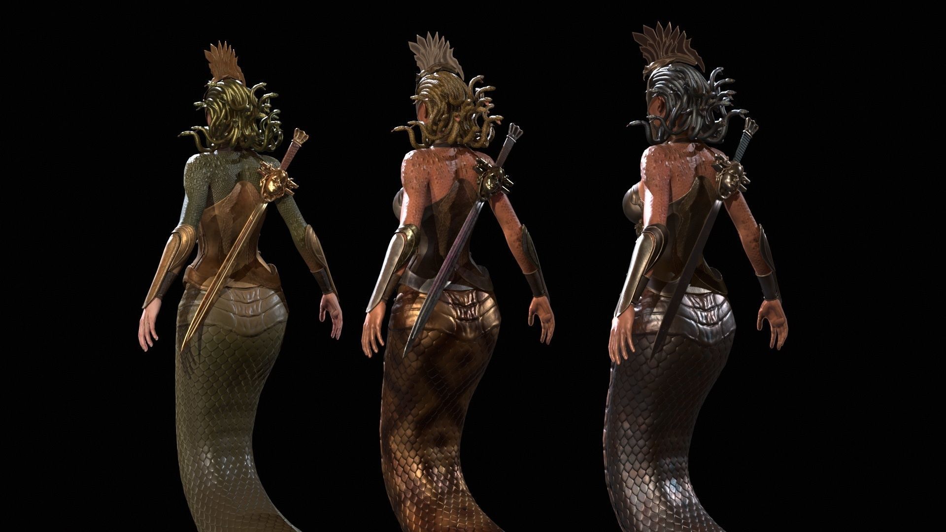 Meduse gorgon Low-poly 3D model_43