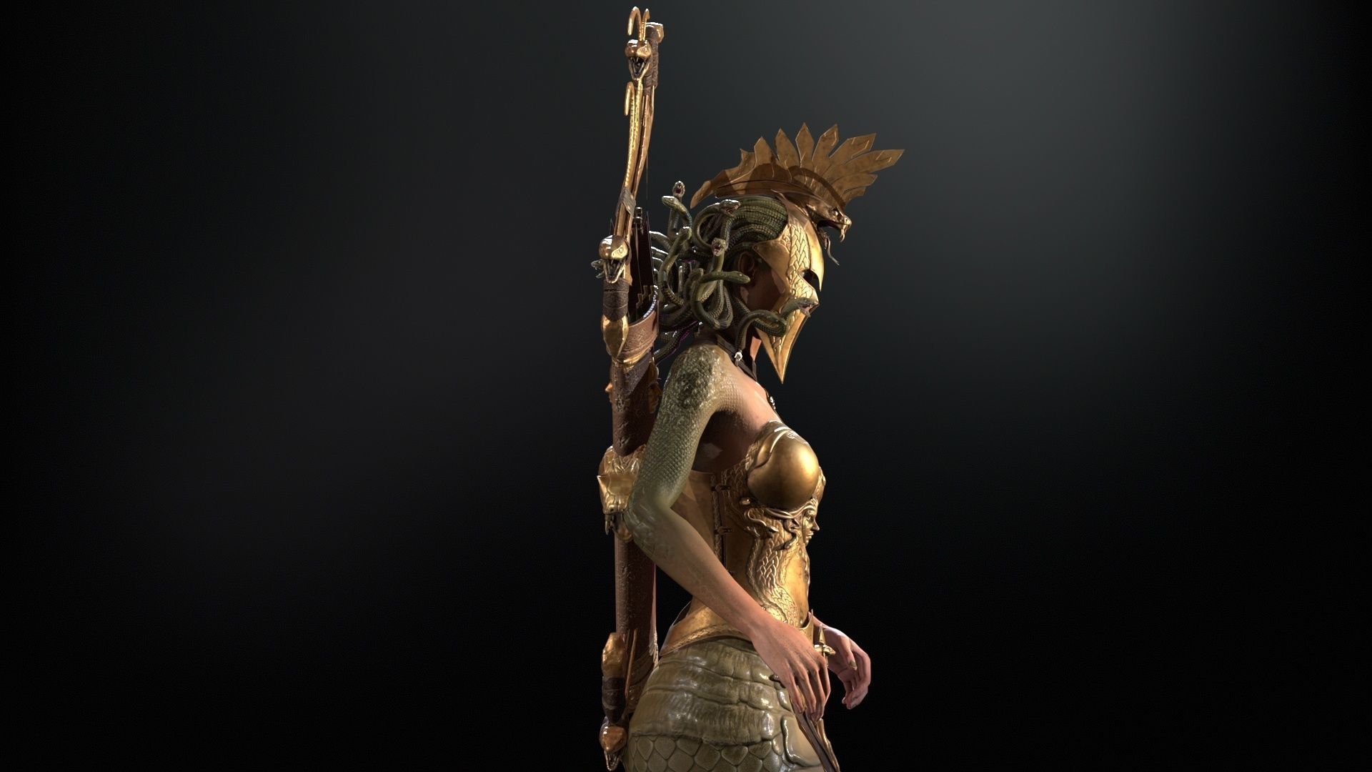 Meduse gorgon Low-poly 3D model_44