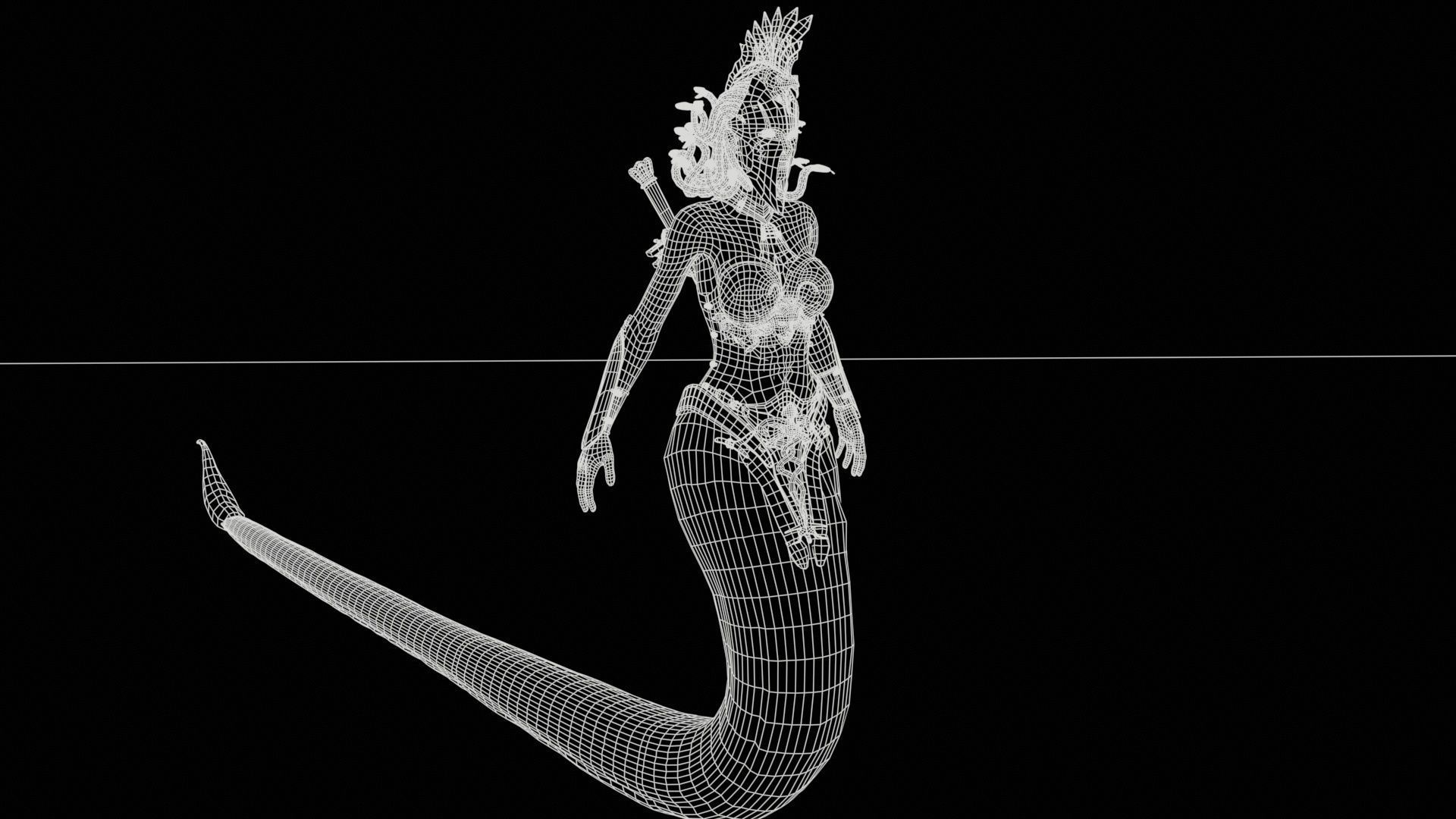 Meduse gorgon Low-poly 3D model_25