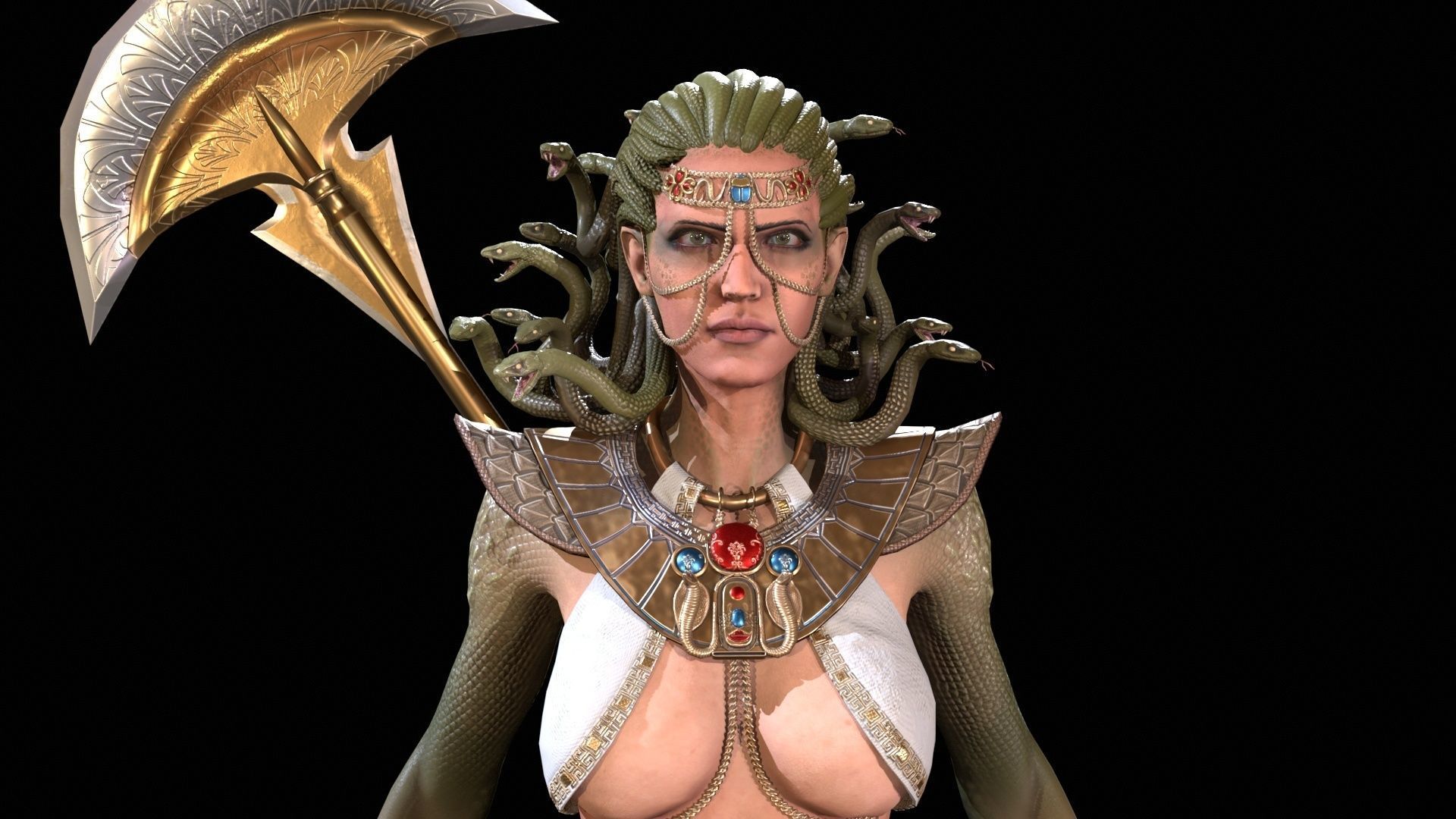 Meduse gorgon Low-poly 3D model_27