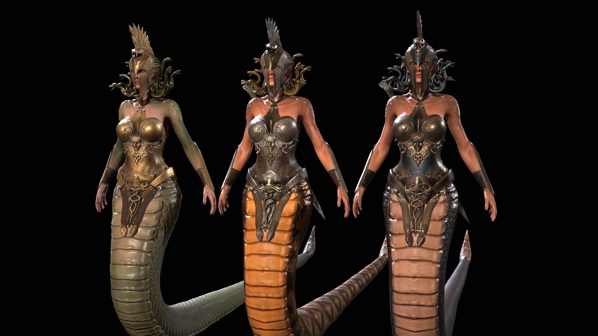 Meduse gorgon Low-poly 3D model_40