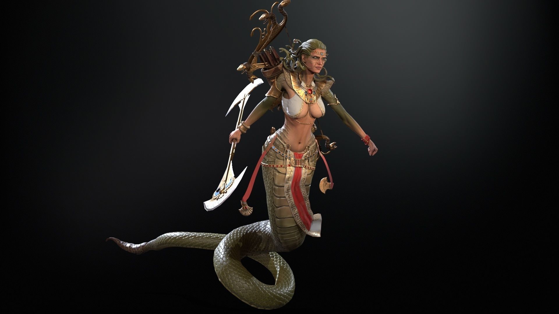 Meduse gorgon Low-poly 3D model_23