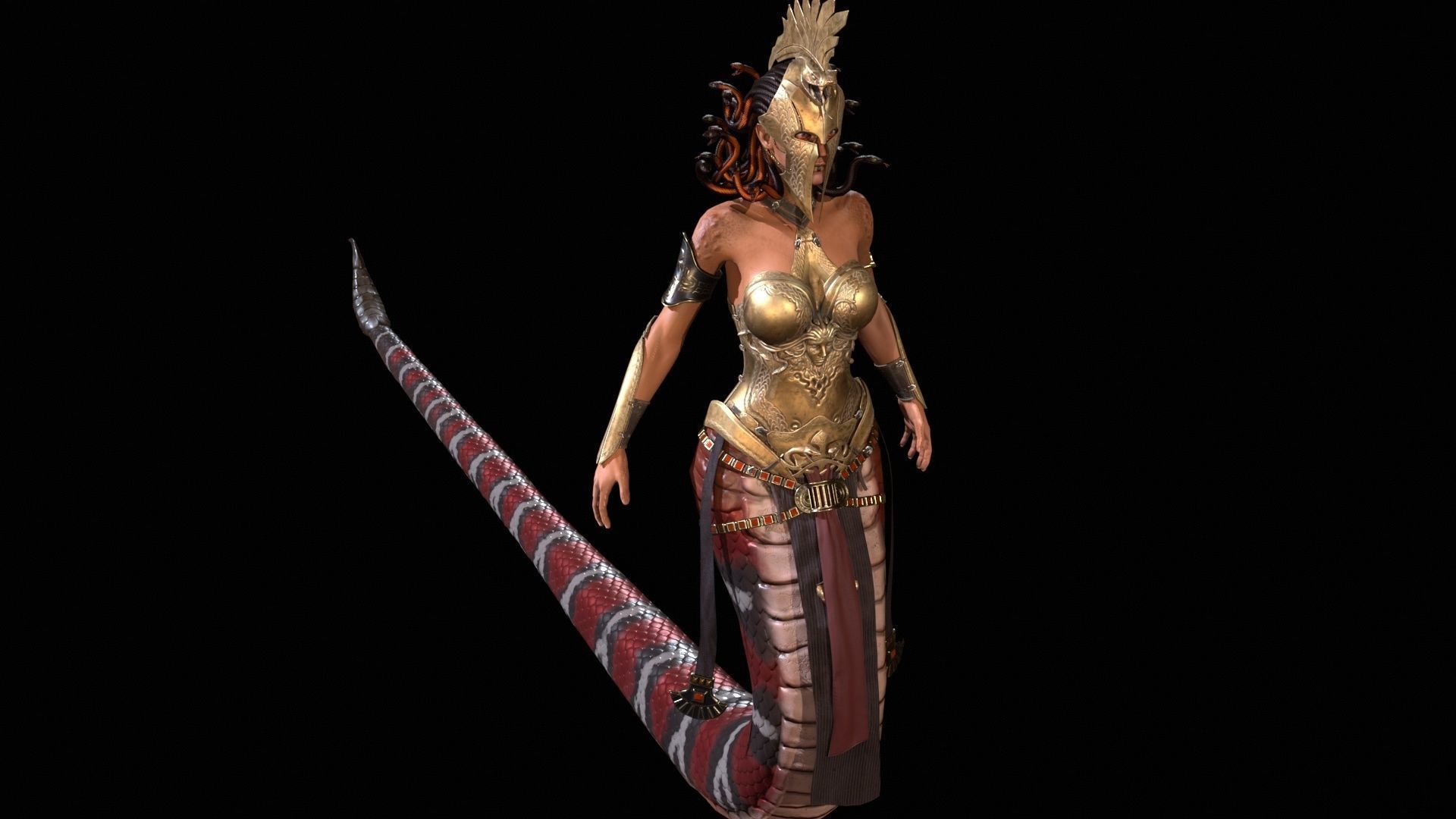 Meduse gorgon Low-poly 3D model_19