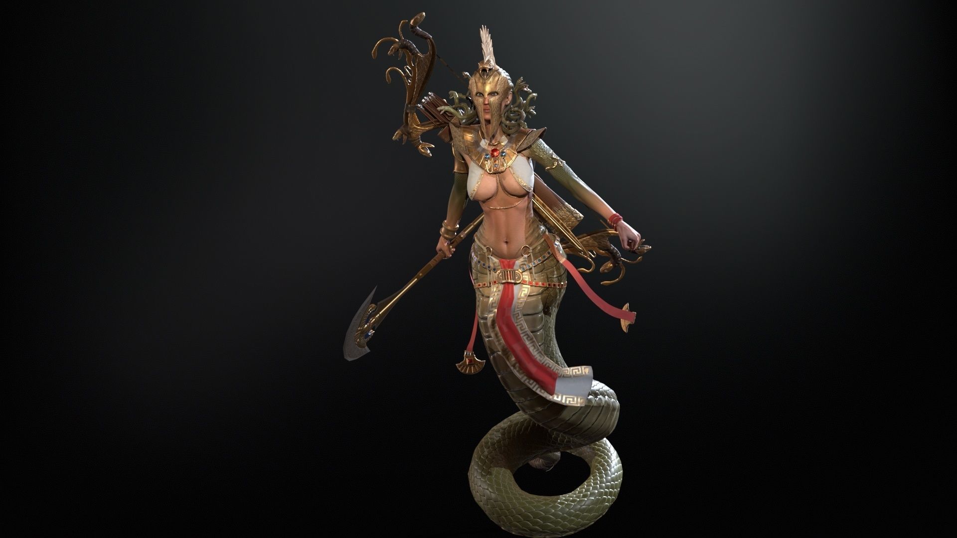 Meduse gorgon Low-poly 3D model_26