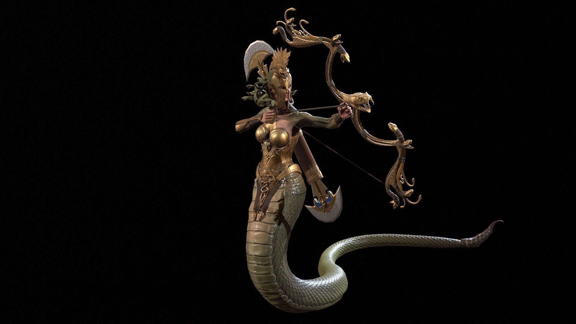 Meduse gorgon Low-poly 3D model_8