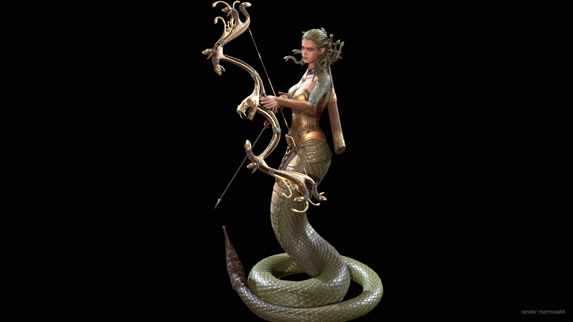 Meduse gorgon Low-poly 3D model_5