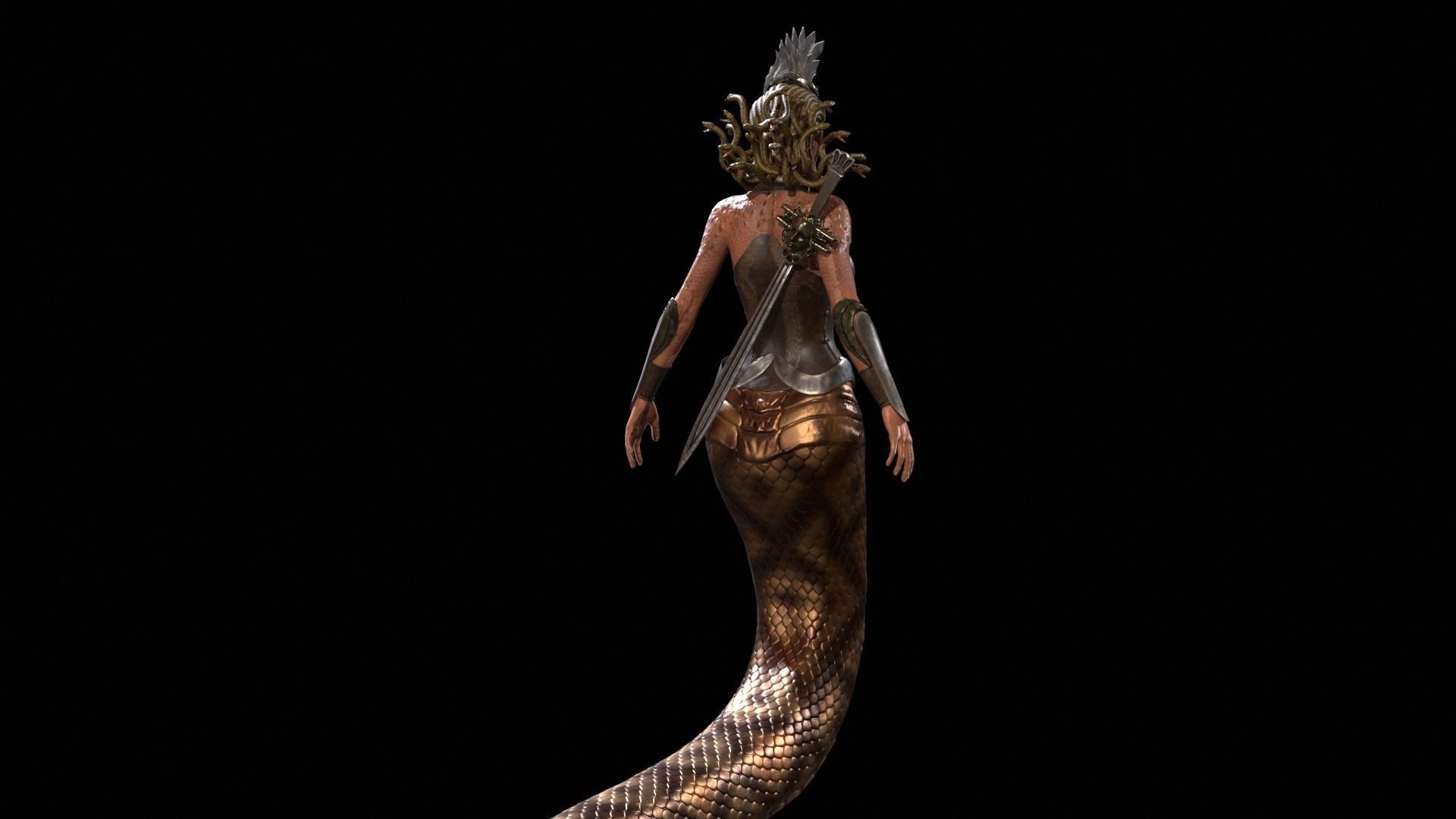 Meduse gorgon Low-poly 3D model_37