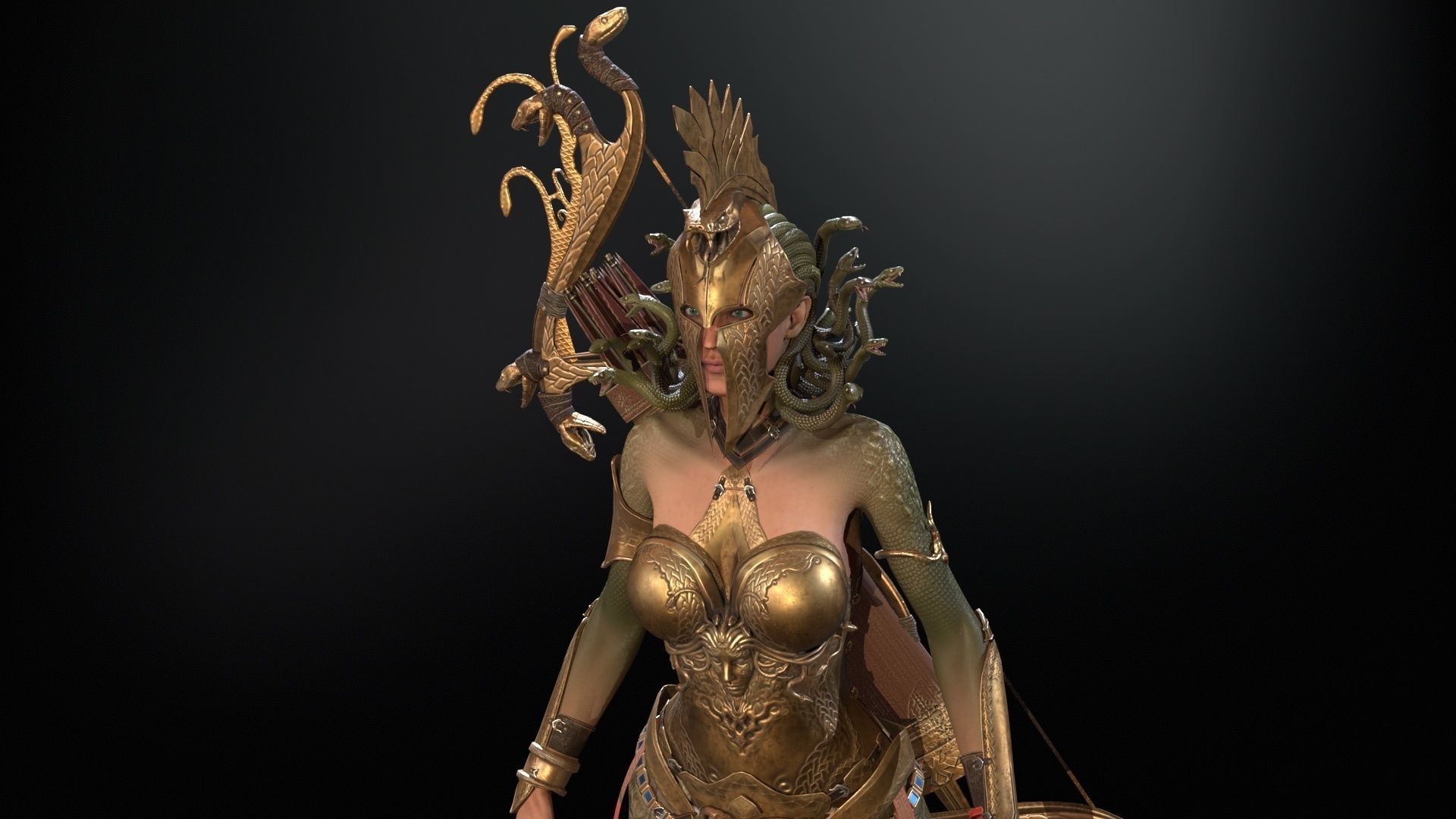 Meduse gorgon Low-poly 3D model_38