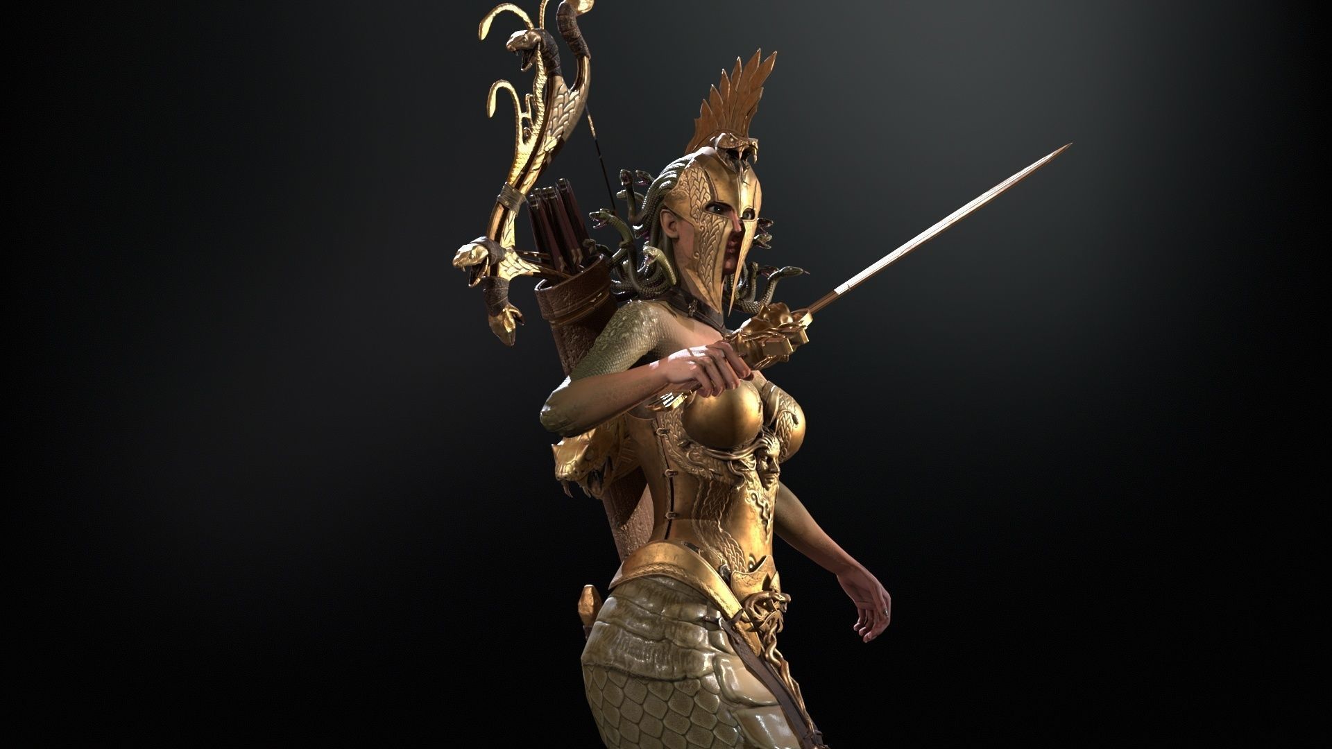 Meduse gorgon Low-poly 3D model_41