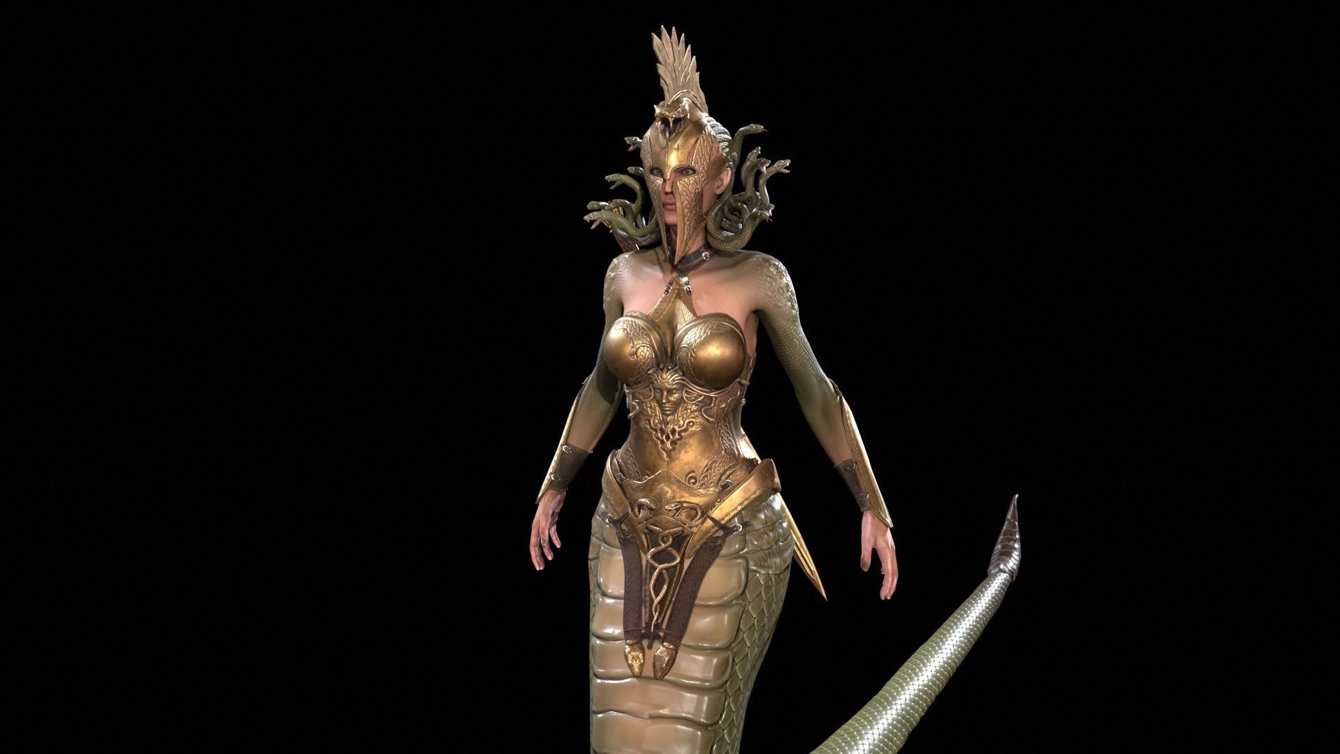 Meduse gorgon Low-poly 3D model_18