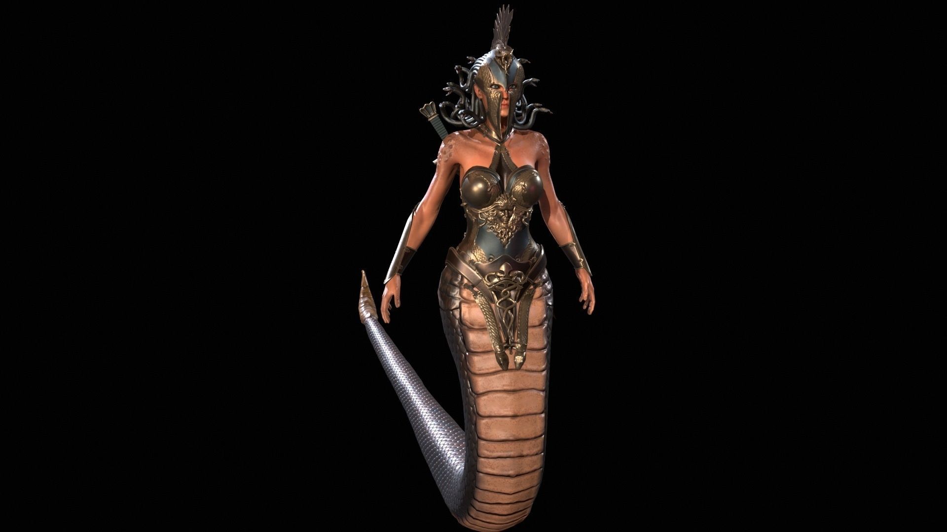 Meduse gorgon Low-poly 3D model_22