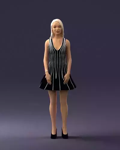 000268 Woman in Striped Dress 0604