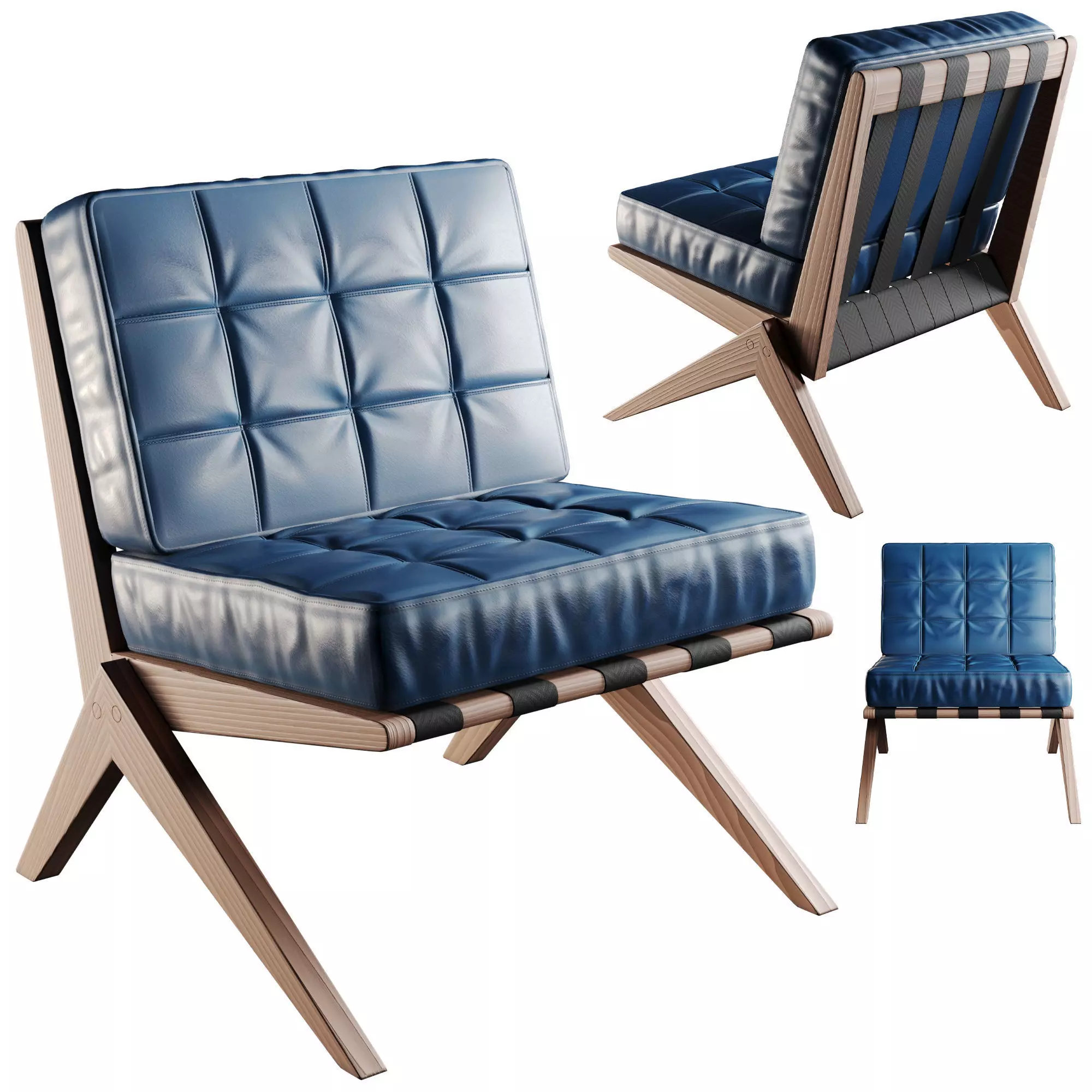 PBR Calypso Slipper Chair DESIGN JOSEPH CASPARI Low-poly 3D model