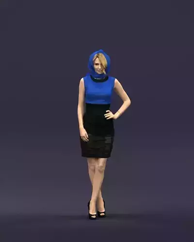 Blue headscarf woman 0426