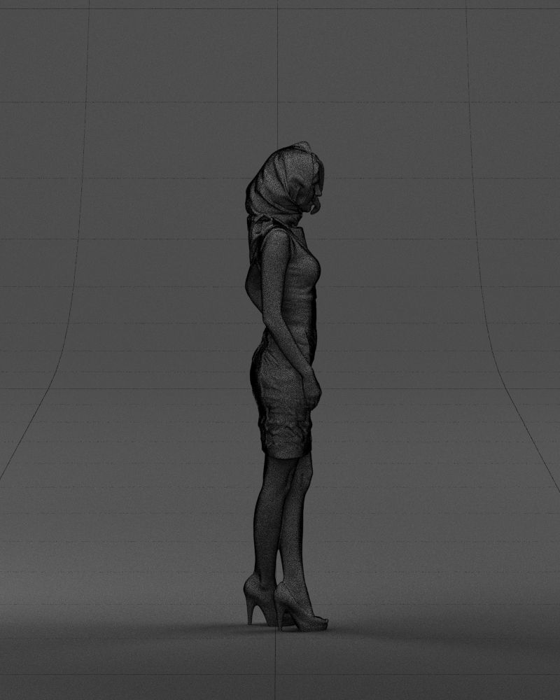 Blue headscarf woman 0426 3D Print ready 3D print model_11