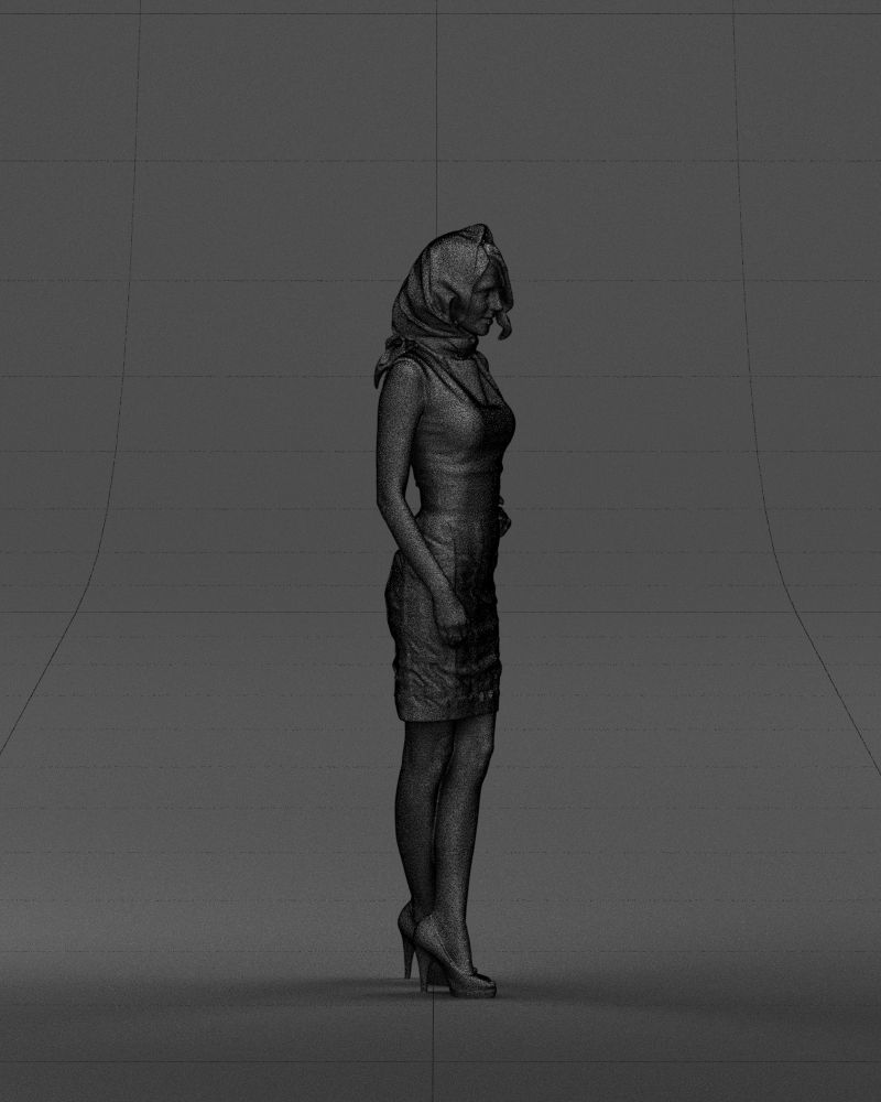 Blue headscarf woman 0426 3D Print ready 3D print model_8